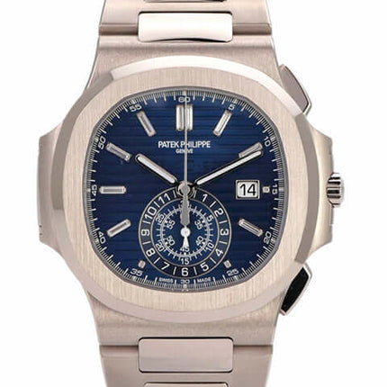 Patek Philippe Nautilus 5976/1G-001 40th Anniversary watch with blue dial and 18kt white gold case.