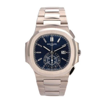 Patek Philippe Nautilus 5976/1G-001 40th Anniversary in 18kt white gold with blue dial and automatic movement.