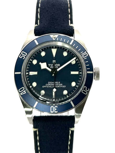 Tudor Heritage Black Bay Fifty-Eight Blue 79030B-0002, Edelstahlgehäuse, blaue Lünette, blaues Zifferblatt, blaues Textilband, Leuchtzeiger