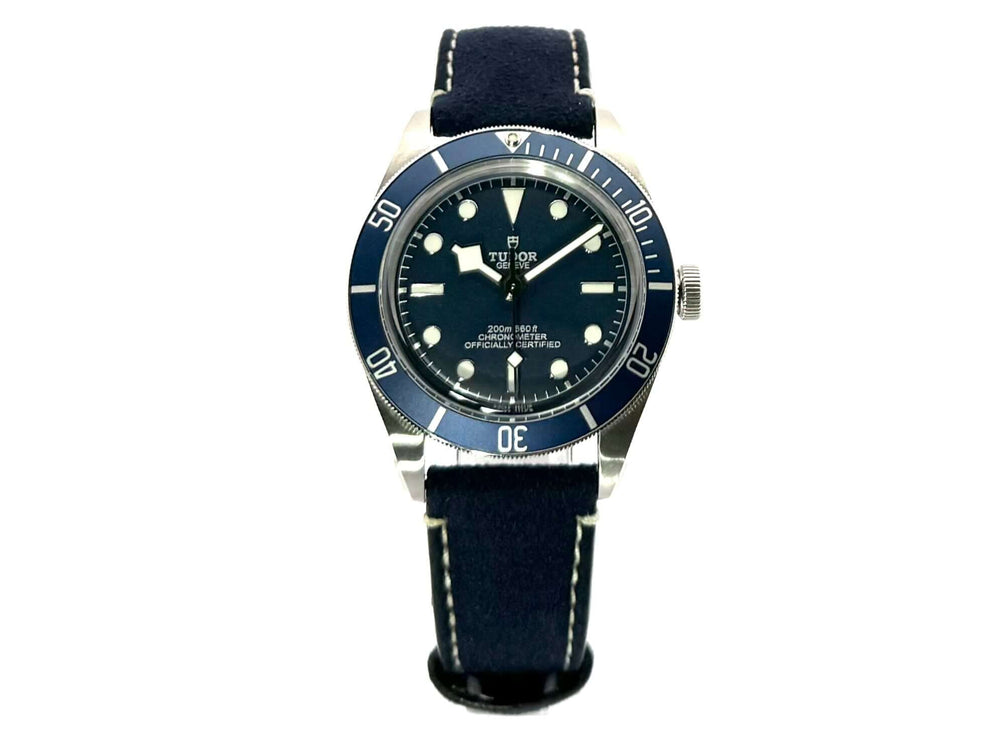 Tudor Heritage Black Bay Fifty-Eight Blau 79030B-0002, Edelstahlgehäuse, 39 mm, blaue Lünette, blaues Textilband.