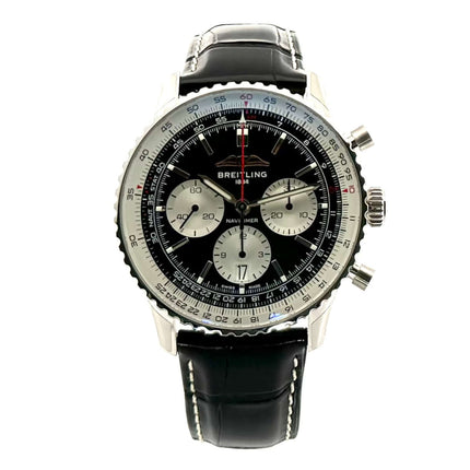 Breitling Navitimer B01 Chronograph 43 AB0138211B1P1 mit schwarzem Alligatorlederband und schwarzem Zifferblatt