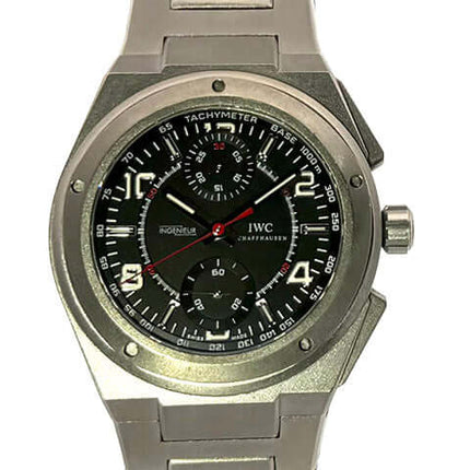 IWC Ingenieur Chronograph AMG IW372503 Titangehäuse, schwarzes Zifferblatt, Titanband, sehr guter Zustand, zusätzliche Funktionen.