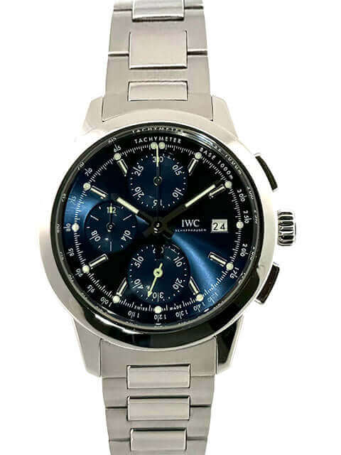 IWC Ingenieur Chronograph IW380802, Edelstahlgehäuse, blaues Zifferblatt, Automatikuhr mit Edelstahlband, 46 Stunden Gangreserve, aus 2018.