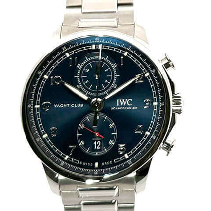 IWC Portugieser Yacht Club Chronograph IW390701 Edelstahl 44,60mm, blaues Zifferblatt, Automatikwerk, Edelstahlband, Saphirglas