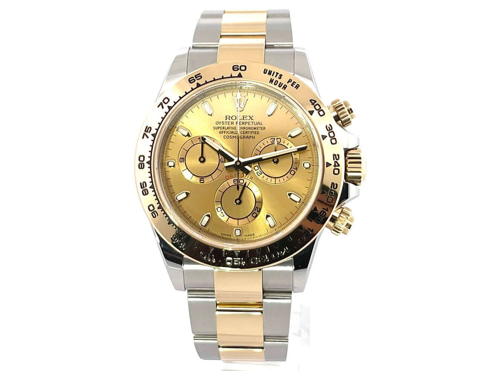 Rolex Daytona Edelstahl Gelbgold 116503 Champagner mit 40mm Gehäuse, Tachymeterskala, Oyster Armband, Champagner Zifferblatt, Automatikwerk.