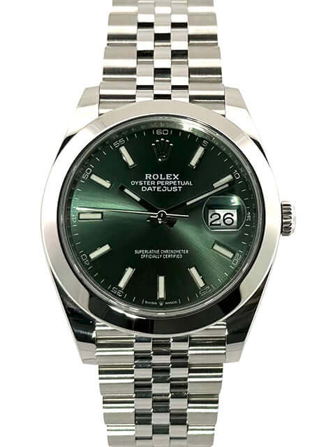 Rolex Datejust 41 Edelstahl 126300 Mintgrün Zifferblatt mit Jubile-Edelstahlband und Datumsanzeige