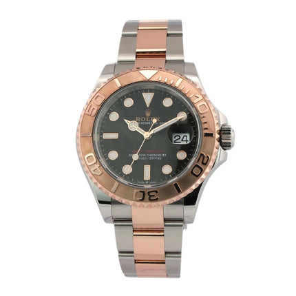 Rolex Yacht-Master 40 Oystersteel Everose-Gold Uhr Ref. 126621 mit schwarzem Zifferblatt und 18 kt geriffelter Lünette, 40mm Gehäuse.