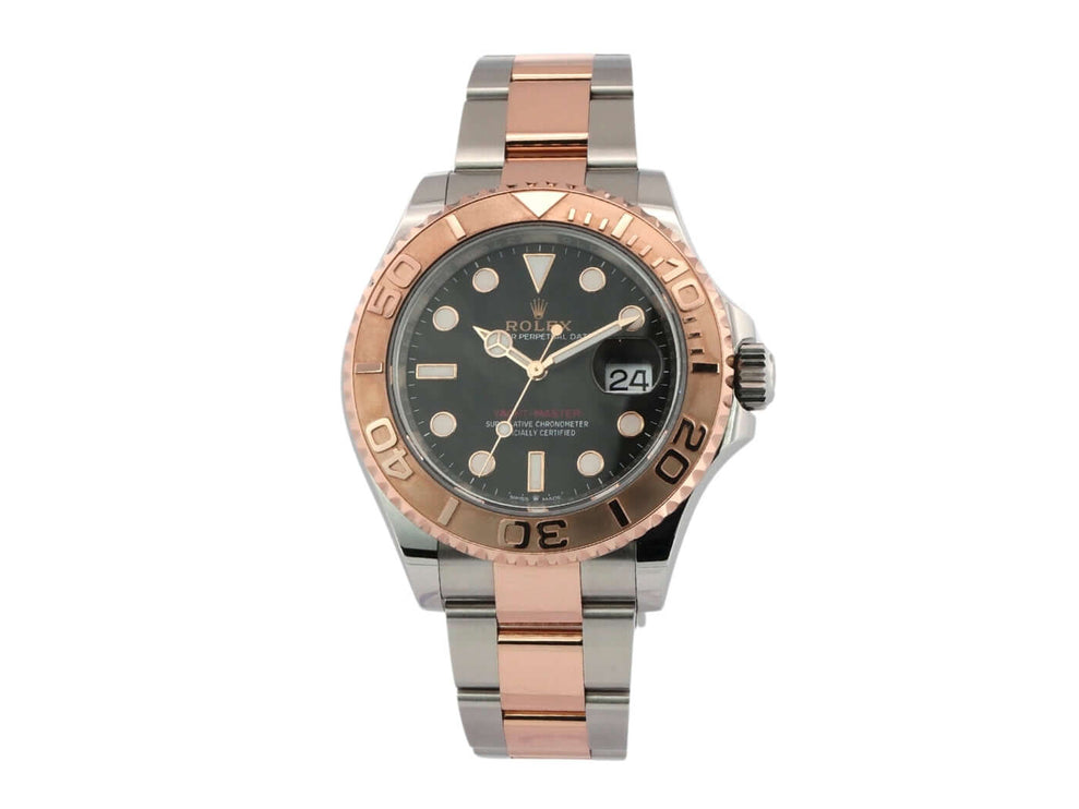 Rolex Yacht-Master 40 Oystersteel Everose-Gold Uhr Ref. 126621 mit schwarzem Zifferblatt und 18 kt geriffelter Lünette, 40mm Gehäuse.