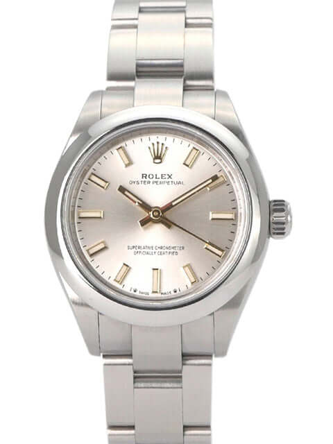 Rolex Oyster Perpetual 28 Ref. 276200 Silber Edelstahlgehäuse und -band, silbernes Zifferblatt, Automatik, 28 mm, Saphirglas, wasserdicht.