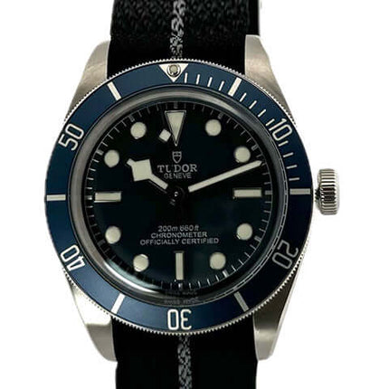 Tudor Heritage Black Bay Fifty-Eight Blue 79030B-0003 Edelstahlgehäuse, 39 mm, blaues Zifferblatt, Textilband und Automatikwerk.