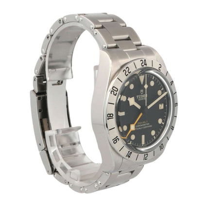 Tudor Heritage Black Bay Pro M79470-0001 Edelstahl Gehäuse, schwarzes Zifferblatt, 24-Stunden Lünette, Edelstahlband, GMT, Automatik.