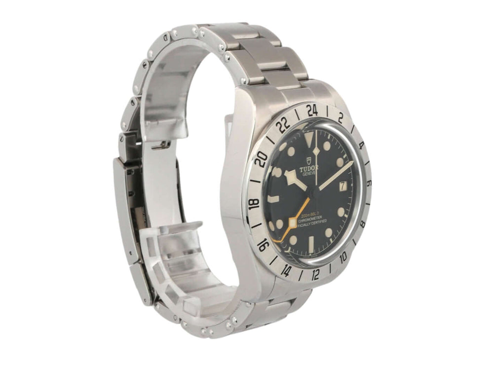 Tudor Heritage Black Bay Pro M79470-0001 Edelstahl Gehäuse, schwarzes Zifferblatt, 24-Stunden Lünette, Edelstahlband, GMT, Automatik.