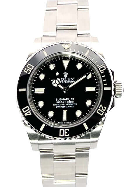 Rolex Submariner 124060 No Date Edelstahlgehäuse, schwarzes Zifferblatt, Keramik-Lünette, Automatikwerk, Oyster-Band, 2020