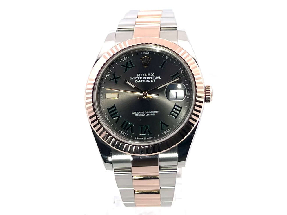 Rolex Datejust 41 Edelstahl Everose-Gold 126331, Schiefergraues Zifferblatt, Oyster-Armband, 41 mm Gehäuse, 2019 Modell, Automatikwerk.