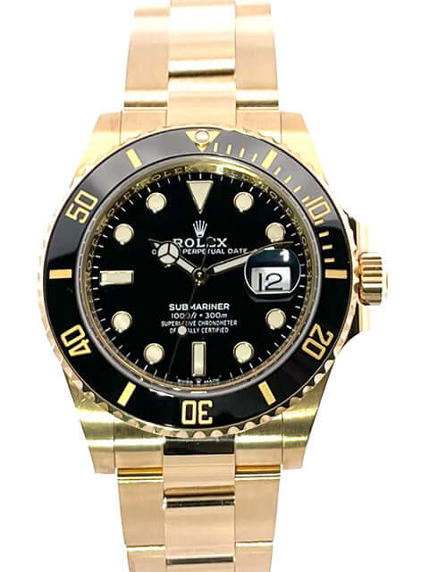 Rolex Submariner Date 41 Gelbgold 126618LN, 18 Karat Gelbgold mit schwarzem Zifferblatt, Lünette und Keramik-Einlage, 41 mm Durchmesser, 2021.