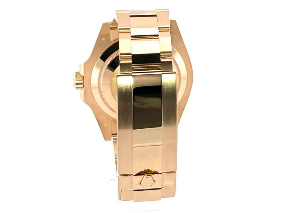 Rückansicht Rolex Submariner Date 41 Gelbgold 126618LN mit 18 Karat Gelbgold Armband und Sicherheitsfaltschließe, poliert und satiniert.