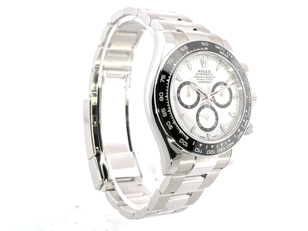 Rolex Daytona Edelstahl 126500LN Weiß mit weißem Zifferblatt, Keramiklünette und Oyster Edelstahl Armband