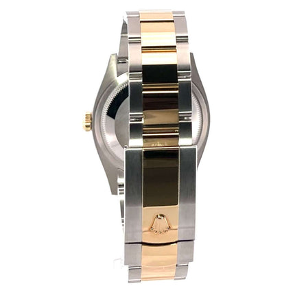 Rückansicht einer Rolex Datejust 36 Edelstahl / Gelbgold Armband mit Faltschließe,  Ref. 126283RBR.