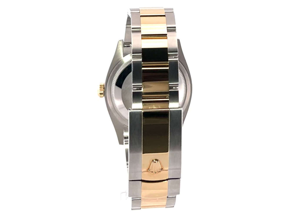 Rückansicht einer Rolex Datejust 36 Edelstahl / Gelbgold Armband mit Faltschließe,  Ref. 126283RBR.